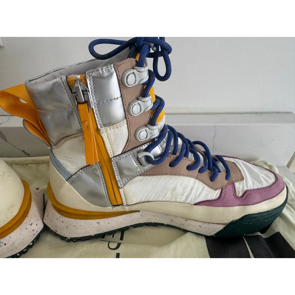 NCEPT Multicolor High Top Platform Boots - White, Pink & Tan Hiking Sneakers - Picture 9 of 12